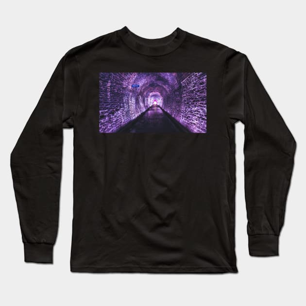 Purple Tunnel, Brockville,Ontario Railway Long Sleeve T-Shirt by Robtography